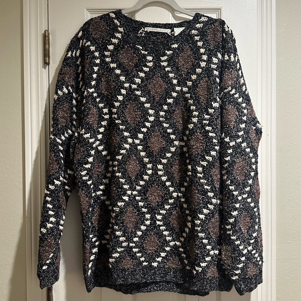 Vintage Perry Ellis Chunky Grandpa Cotton Blend Crewneck Sweater Men’s Size XL